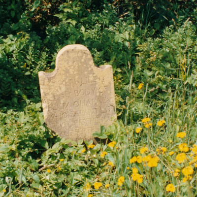O'Hara Cemetery: Headstone of Felix O'Hara, 1805. (Photo - courtesy of Jim Caputo)
