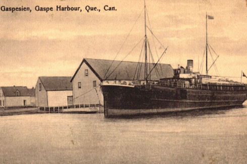 Bateau à vapeur SS Gaspesien, Port de Gaspé, vers 1910 / Steamship SS Gaspesien, Gaspé Harbour, c.1910
