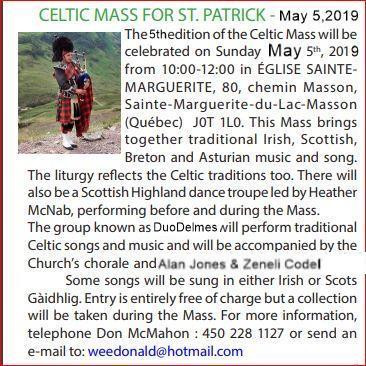 Celtic Mass for St. Patrick, Sainte-Marguerite