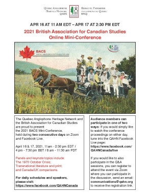 QAHN Presents a Conference by the British Association for Canadian Studies (April 16-17, 2021)