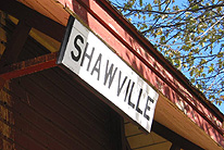 Sign, Shawville station. (Photo - Matthew Farfan)