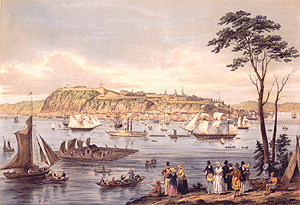 View of Quebec. Engraving by Benjamin Beaufoy. (Courtesy of the National Archives of Canada)
