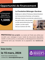 Financement disponible : Fondation Bélanger-Gardner !