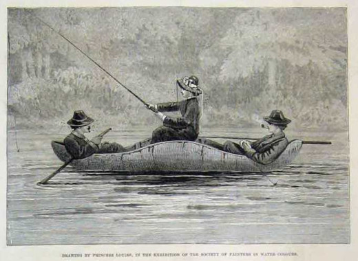 Une gravure de la London Illustrated News (1880), tirée d'un dessin de la princesse. (Collection du Musée de la rivière Cascapédia)