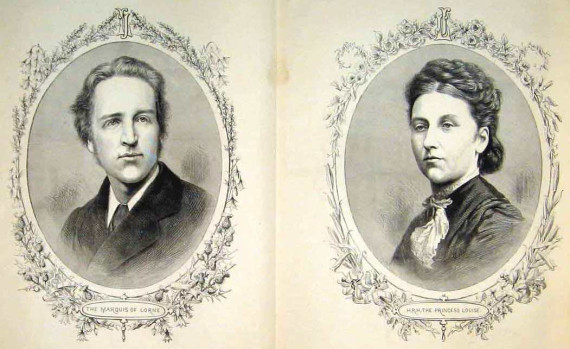 Une gravure de la princesse Louise et le marquis de Lorne, 19e siècle. (Collection du Musée de la rivière Cascapédia)