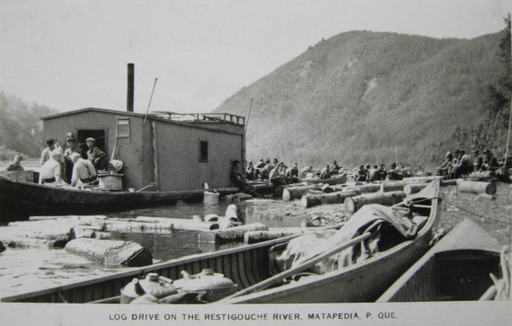 La drave sur la Restigouche, v. 1930 / Log Drive, Restigouche River, c.1930