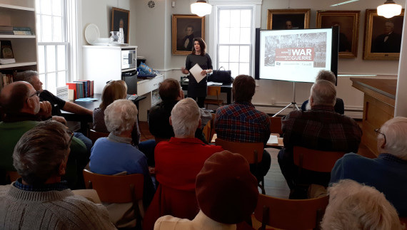 QAHN's "Heritage Talks" series at the Brome County Museum: Caitlin Bailey and "The Business of War" (March 10, 2018)