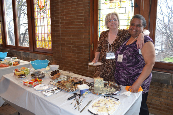 Cheese table custodians: Carol Meindl; Dorothy Williams