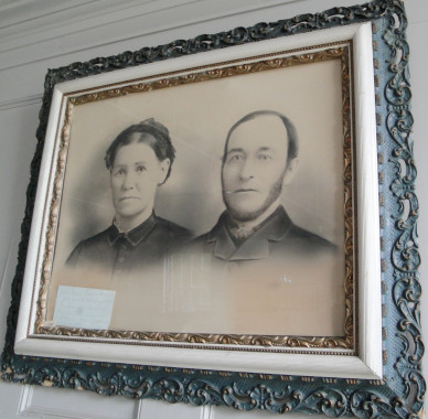 Portrait of John French and Emma Parsons.
John French immigrated from Cornwall, England, in 1843. He married Emma Parsons in 1858. Their sons, Charles (b. 1870) and John (b. 1866), were interested in telephone lines and electric light plants. In 1891, they built a telephone line through Eaton connecting with points in Newport, Bury, Scotstown, and elsewhere, and, in the same year, installed an electric light plant in Sawyerville. In 1895, they were contracted to build a telephone line from Sawyerville thro