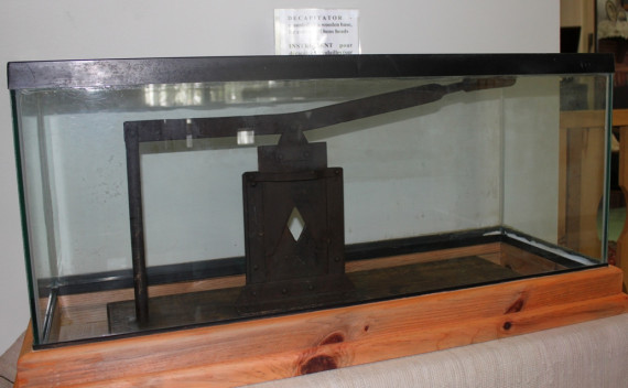 Not surprisingly, there are some highly unusual objects in the Brome County Museum. One of them is this labour-saving device – a decapitator for cutting the heads off chickens! (Photo - Matthew Farfan)