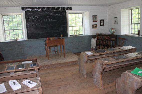 Entering Tibbits Hill School is like walking back in time a century and a half ago. The school still contains its rough-hewn desks, floorboards, and blackboard. The low ceilings and thick stone walls lend an air of antiquity to the building. (Photo - Matthew Farfan)