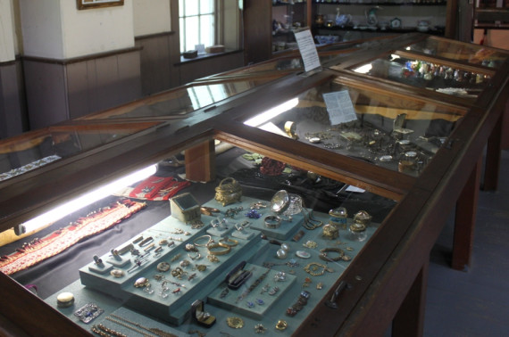 artifacts pertaining to the history of Brome County are on display here. These include collections of mourning jewellery, ladies' and men's accessories, antique toys, writing accessories, early pictorial souvenir china, photographs, and local memorabilia. (Photo - Matthew Farfan)