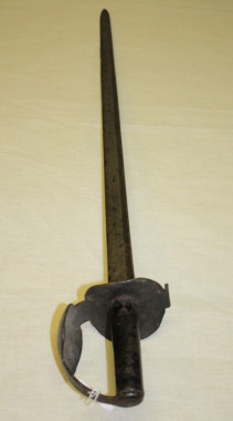 Patriote sword, c.1830.
This sword was found in the woods near St. Alexandre, Quebec, during the 1838 Rebellion. According to oral tradition, the sword was carried by a Patriote who was hiding in the woods from the militia. (Missisquoi Historical Society Collections)