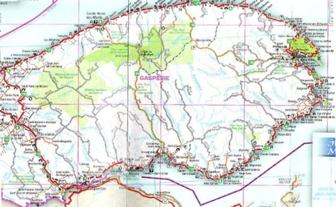 Road Map, Gaspé / Carte routière, Gaspésie