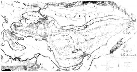 Carte de l'île de Montréal (1834)