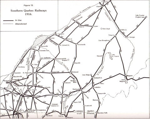 Railways of Southern Quebec / Chemins de fer du sud du Québec (1916)