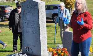 Stone-cleaning workshop at Crystal Lake Cemetery in Stanstead