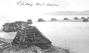 Channel des saumons et flot / Fish channel and log boom