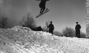 Skiing on the mountain. Photo - courtesy of McCord Museum)