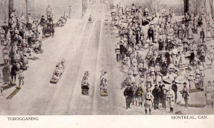 "Tobogganing, Montreal, Can."