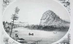 Pinacle. Vu du petit lac vers le nord, Barnston / "The Pinnacle Looking North from the Little Lake, Barnston"