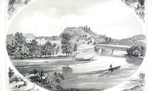 Confluent des rivières Massawippi et Saint-François. Collège Bishop's, Lennoxville / "Confluence of the Massauwippi with River Saint Francis and Bishop's College Lennoxville"