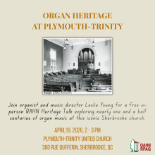Ourgan Heritage at Plymouth Trinity in Sherbrooke