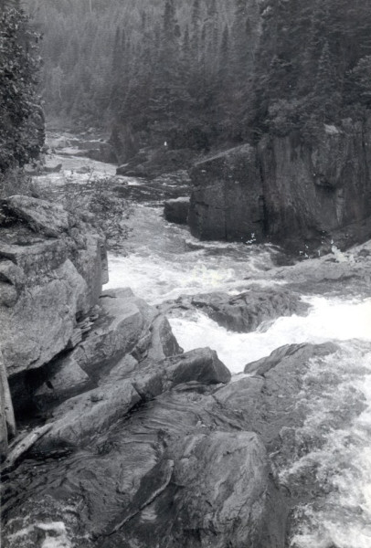 Seventeen Mile Falls, Cascapedia River, early 20th century. Wilderness at its most spectacular. (Photo - Cascapedia River Museum Collection)
