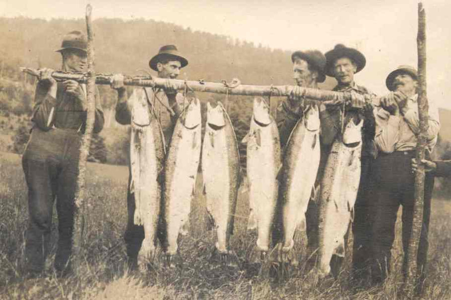 The catch of the day! (Photo - Cascapedia River Museum Collection)