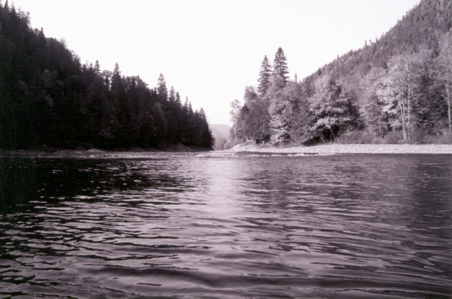 Big Jack Pool, early twentieth century. The Cascapedia River remains a vital resource for the communities of Cascapedia-St.Jules and Gesgapegiag. (Photo - Cascapedia River Museum Collection)
