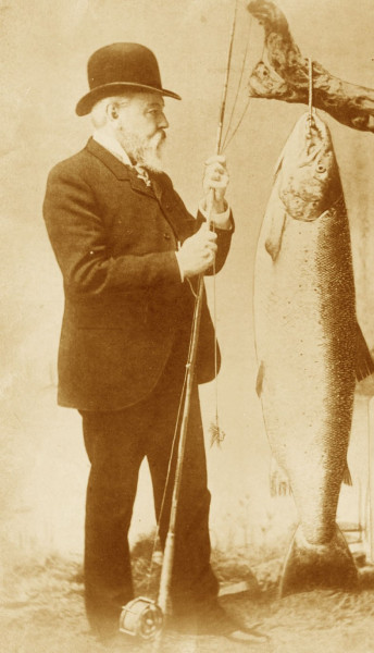 This 54-pound giant was caught by R. G. Dun in 1886. (Photo - Cascapedia River Museum Collection)