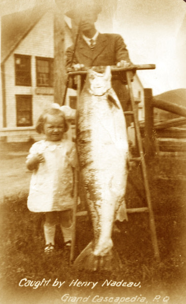 Henry Nadeau caught a 54-pounder in 1920. (Photo - Cascapedia River Museum Collection)