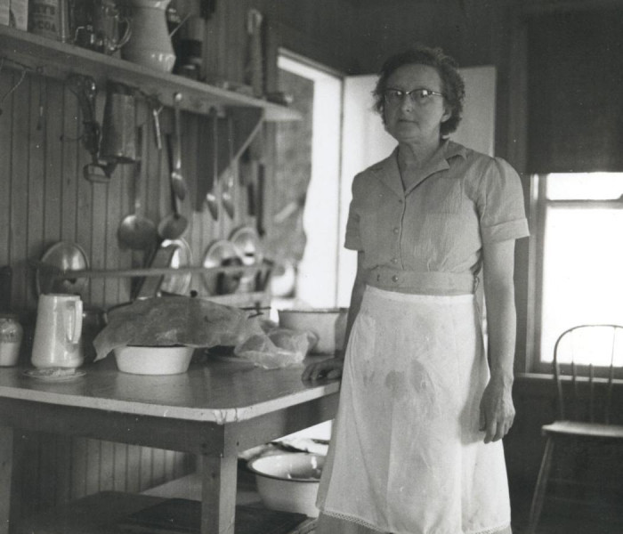 During fishing season, Mrs. Jimmy Young of Cascapedia, seen here c.1950, worked in the private fishing camps to help support her family. (Photo - Cascapedia River Museum)
