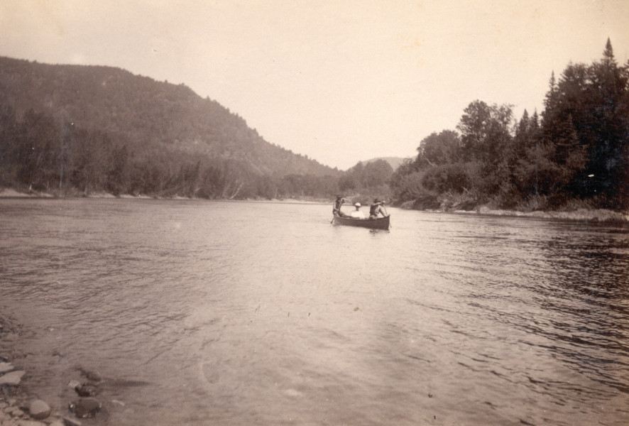 Princess Louise (centre) in a canoe. (Cascapedia River Museum Collection)