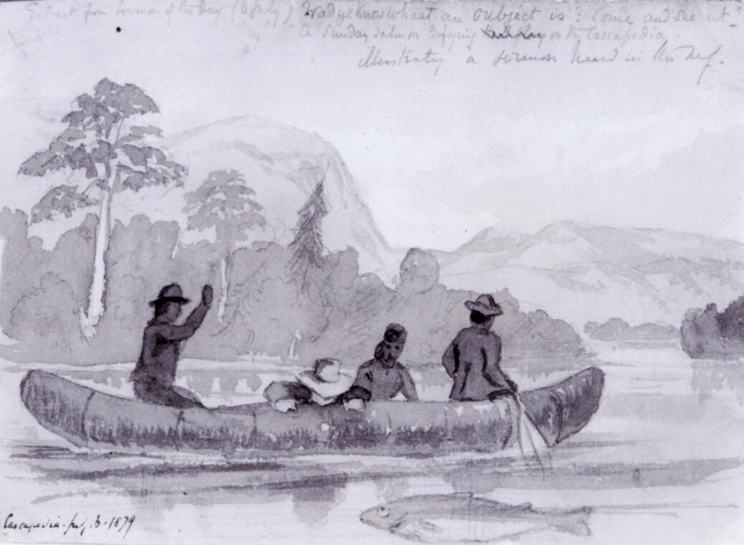 A sketch by Princess Louise, done during the princess' visit to the Cascapedia with the governor general in 1879. (Cascapedia River Museum Collection)