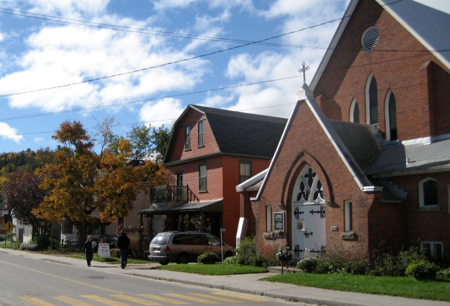 The church and some of the houses re-built after the 1904 fire. (Photo - Anita Rutledge)