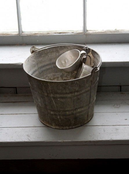<strong>WATER BUCKET AND LADLES.</strong>
It was often a pupil's job to fill the water bucket from the well and to bring in wood. Older children might have been given the task of starting the fire in the stove. (Compton County Museum Collection / Photo - Jackie Hyman)
